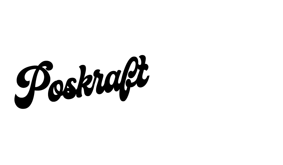 Poskraft script logo